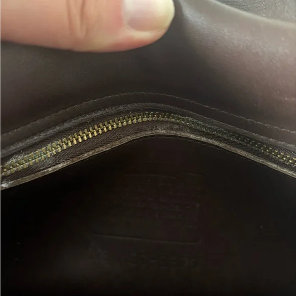 Vintage 1997 Coach 9870 Court Top Handle Leather Bag Dark Brown Crossbody Bag - Picture 9 of 13